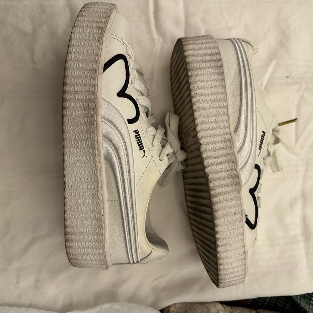 RARE Fenty x Puma White Sneakers with Black Heart